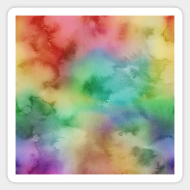 Bright Purple Green Yellow Pink Pastel Rainbow Watercolor Ombre Shades Sticker by podartist